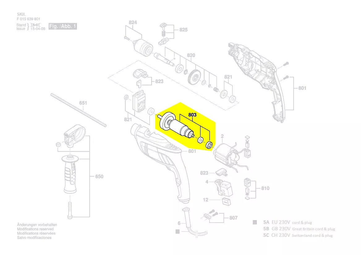 Induit / rotor réf. 2610Z07204 Skil